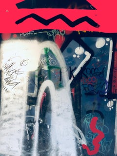 Street Art Graffiti, Red Textured Giclee on Canvas 48W x 72H" After a short walk