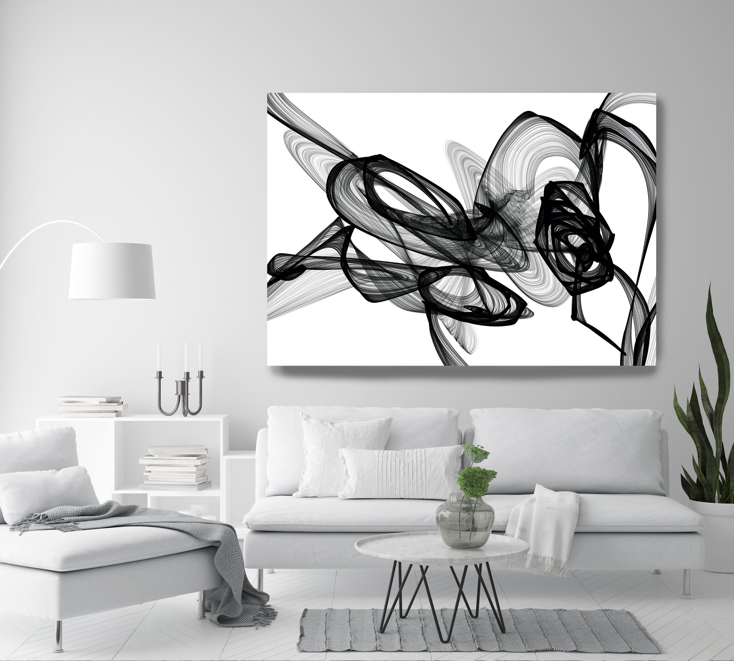 Contemporary Canvas Art Print Outbreak Minimalist Painting Canvas Print Minimalist Art New Media Wall Art Abstract Black and White