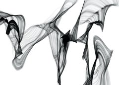 Minimalist Black White New Media Painting on Canvas, 44x72" A change of Scene