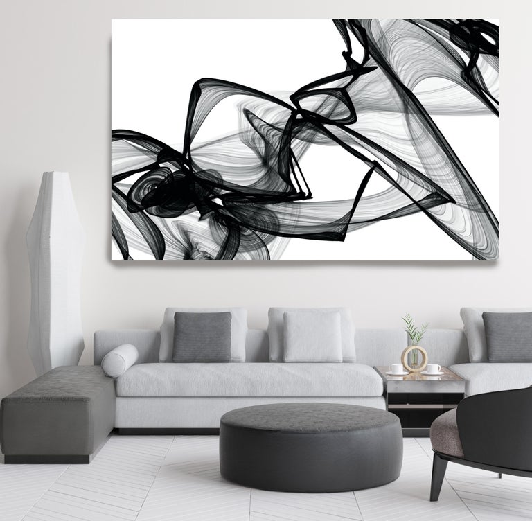 Contemporary Canvas Art Print Outbreak Minimalist Painting Canvas Print Minimalist Art New Media Wall Art Abstract Black and White