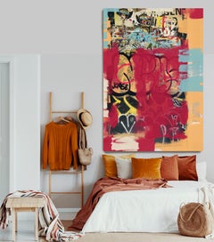 Original Graffiti Street Art on Canvas Mixed Medium Art, A New Direction, 45x60"