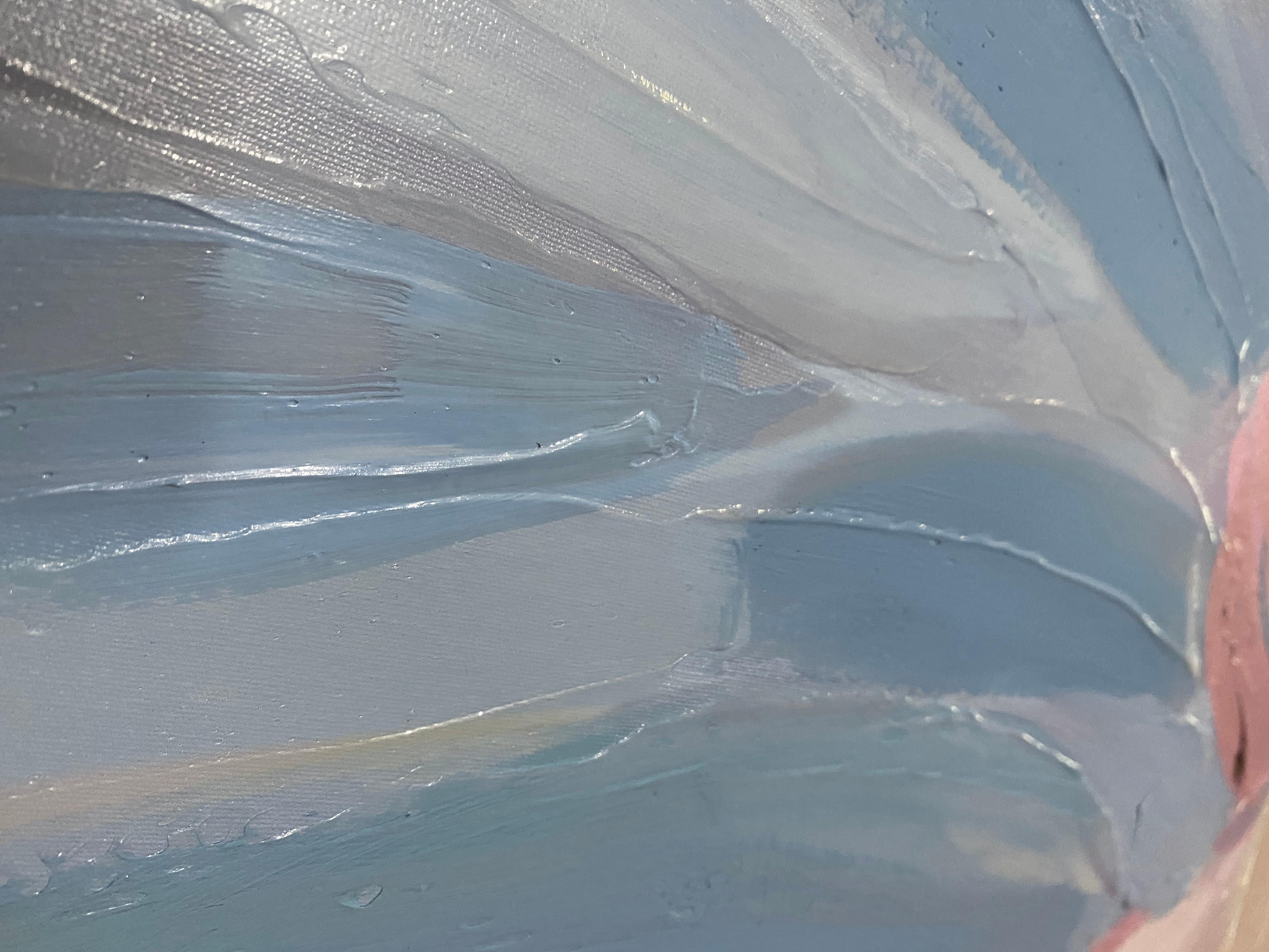 Peinture abstraite verte sur toile technique mixte - Paysage de rêve - 45x45