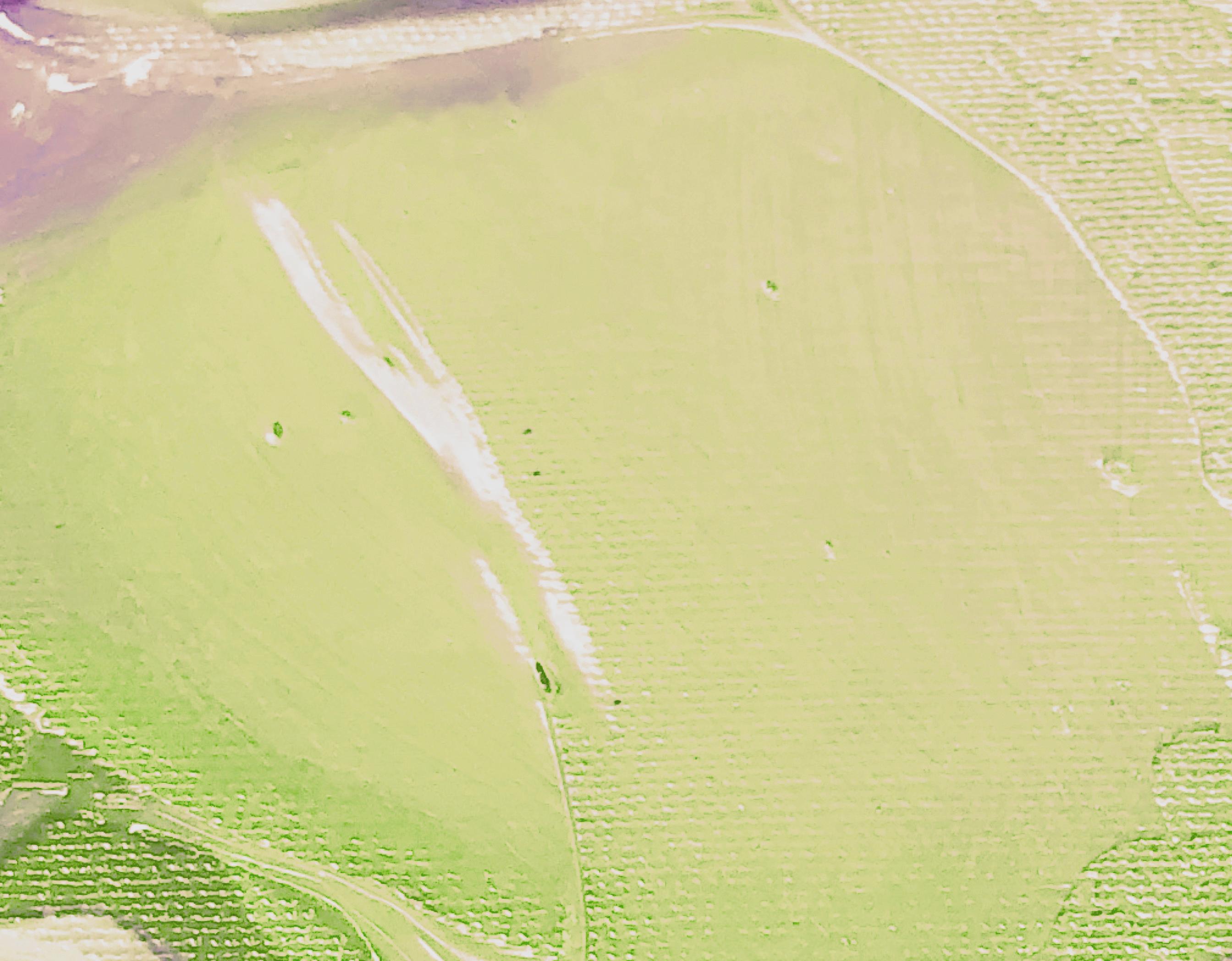 Abstrakte Landschaft, Gemälde in Mischtechnik, Leinwand, 45x45 Zoll, „Die Klarheit einer Küste“ (Grau), Abstract Painting, von Irena Orlov