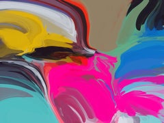 Pintura contemporánea de colores Lienzo en técnica mixta 40x60" Tarde de misterios