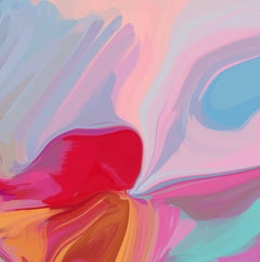 Pittura moderna contemporanea su tela 45x45" Red Notch