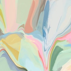 Abstract Pastel Colors Mixed Media Canvas Art 45x45" In its best light 2