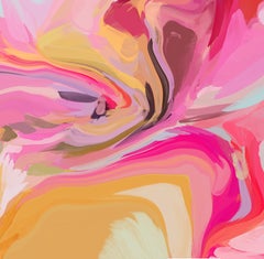 Pintura abstracta contemporánea Lienzo en técnica mixta 45x45" A la luz de la grasa