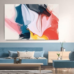Abstract Blue Painting Mixed Media Canvas 40x60" The Open Road