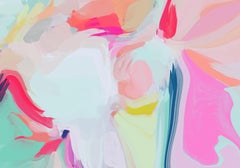 Cuadro Romance Abstracto Lienzo Mixto 40x60" Rosa Azul