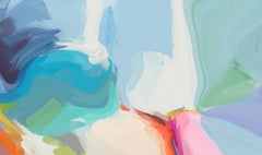 Colors Glow Painting Mixed Media Canvas 40x60" Blue