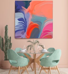 Pintura contemporánea Lienzo en técnica mixta 45x45" Honeyed Daydream 1