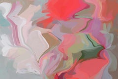 Rosa Grün Gemälde Mixed Media Leinwand Melodische Intervalle