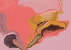 Coral Red Abstract Painting Mixed Media Canvas 45x60" Original Outcome