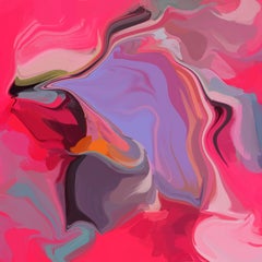 Púrpura Rosa Lienzo Mixto Contemporáneo 45x45" En Acción