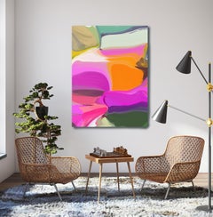 Electric Modern Painting Art Mixed Media on Canvas 40x60" Sunday Morning