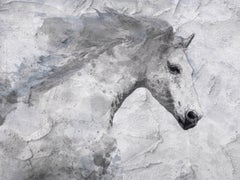 Cielo azul Caballo blanco Técnica mixta sobre lienzo Irena Orlov