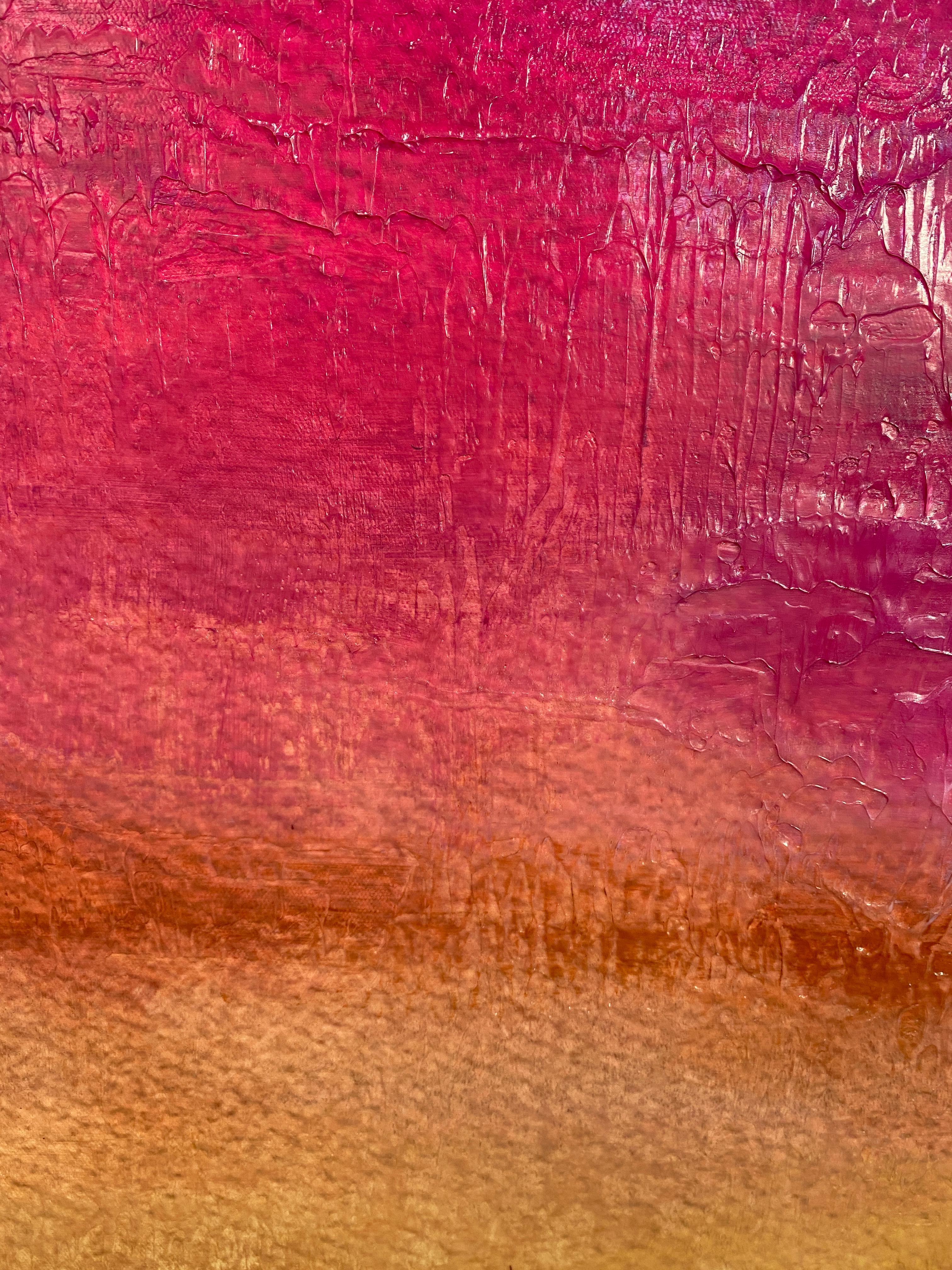 Pink Red Painting Hand Textured Giclee on Canvas 40W x 60H