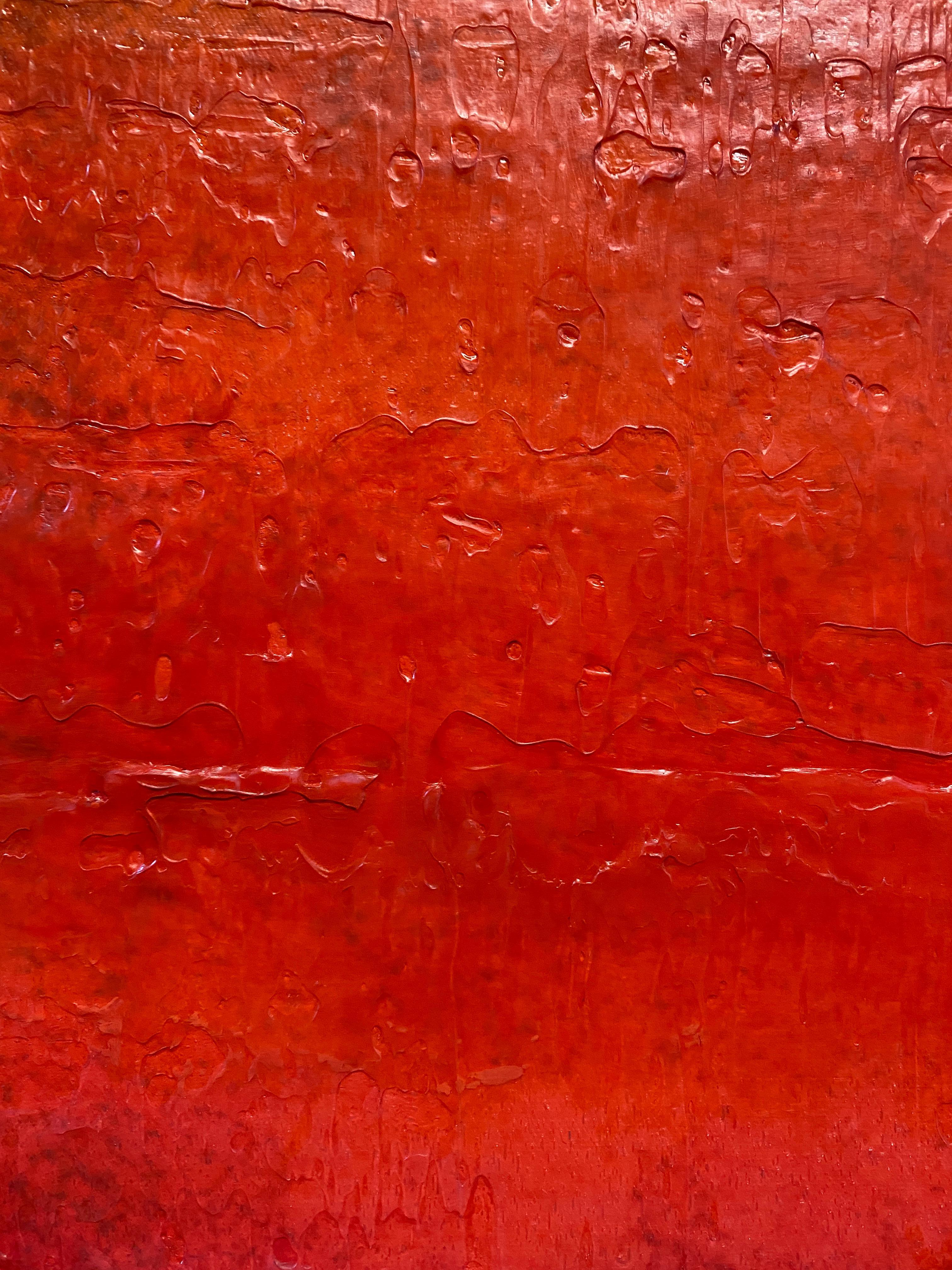Pink Red Painting Hand Textured Giclee on Canvas 40W x 60H