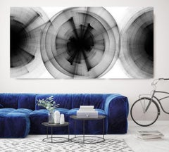 Debates, Blanco y Negro Moderno Minimalista Nuevos Medios vs Pintura 40 "H X 80 "W