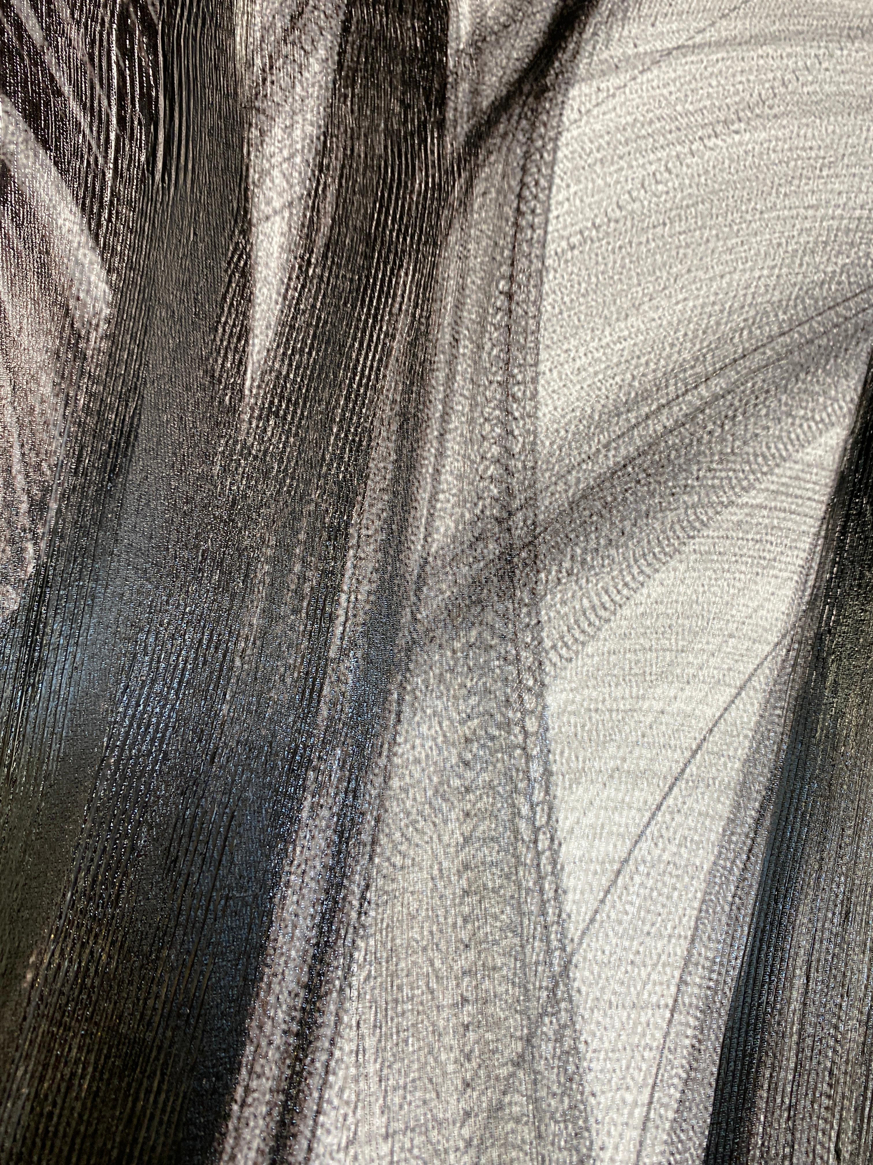 Minimalistisches Schwarz-Weiß-Gemälde in Schwarz-Weiß auf Leinwand 60x45