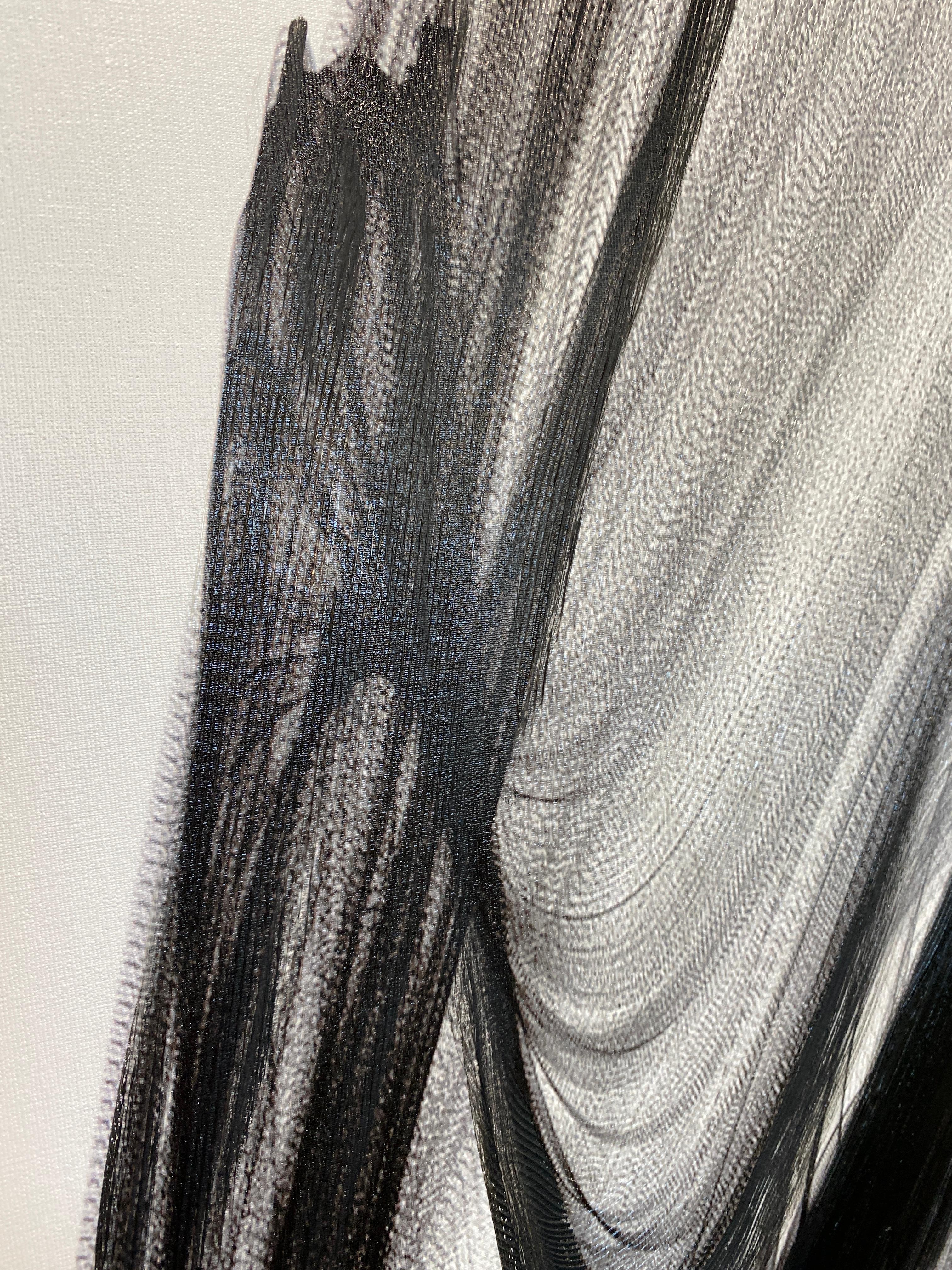 Black White Minimalist New Media Painting on Canvas 60x45