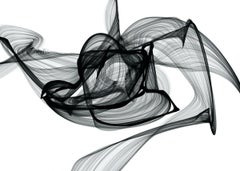 Schwarzweißes, minimalistisches New-Media-Gemälde auf Leinwand, 60x45 Zoll, Ausbruch