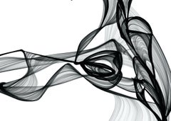 Black White Minimalist New Media Painting on Canvas 60x45" Step Outside