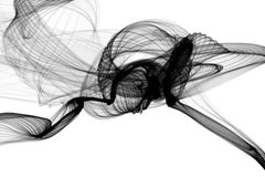 Black White Minimalist New Media Painting on Canvas 60x45" Flight