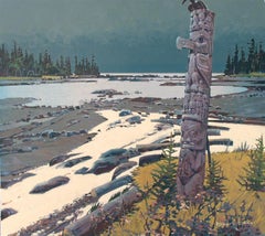Original acrylic painting by Robert Genn THE GHOST ABOVE THE MIDDEN