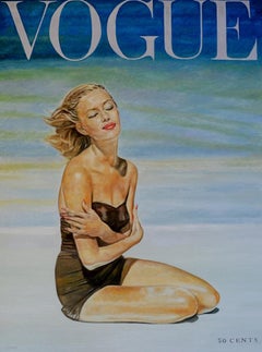 Original oil painting by Robert Lemay  LIZ BENN, VOGUE JULY 1953