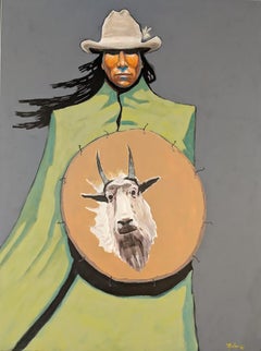Original acrylic painting by Terry McCue  GOAT'S SHEILD