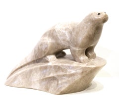 Original alabaster sculpture by David Riome  OTTER