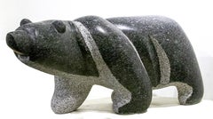 Used Original granite sculpture by Stewart Steinhauer  BLUE GRIZZLY SERIES