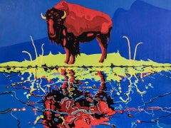 Original painting by Michael Cameron  SACRED BUFFALO GUARDIAN