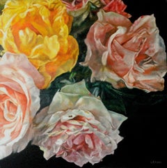 Original oil on canvas painting by Robert Lemay titled  ROSES