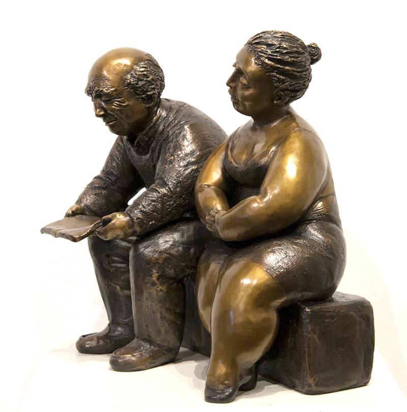 The essence of Rose-Aimée and her charming bronze sculptures, is about being in the present moment. Her creative process is a celebration of life and her work radiates romantic joy. Rose-Aimée's rounded figures represent her uncanny ability to