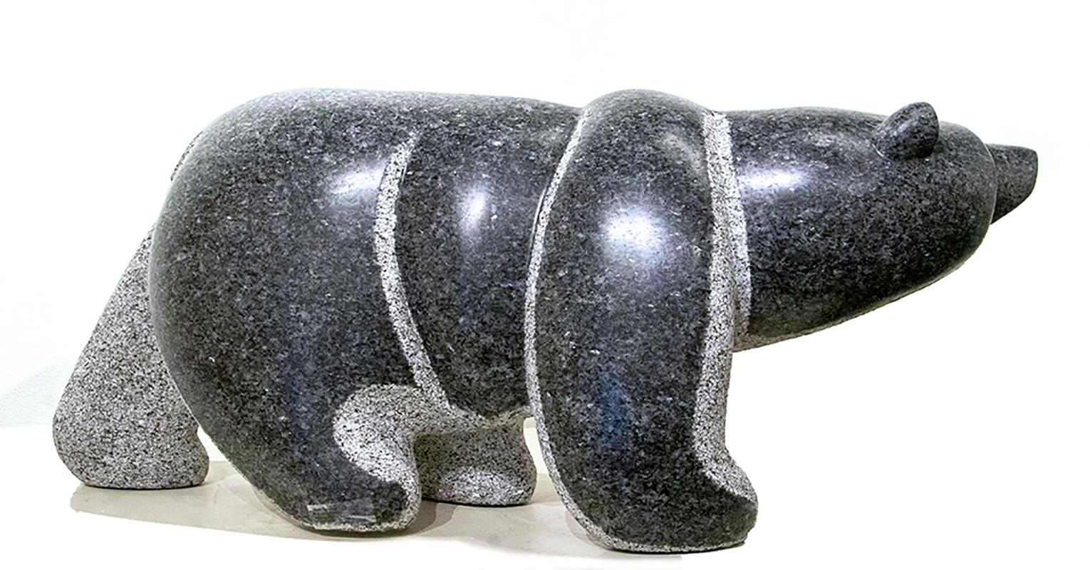 BLUE PEARL GRANITE

Stewart Steinhauer’s sculptures are carved out of a variety of granites, using a combination of tooling ranging from carbide-tipped chisel and mallet to hand held power cutting and polishing equipment. A band member at Saddle
