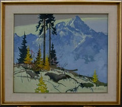 Original acrylic painting by Robert Genn titled  SELKIRK HIGH PATTERN ca. 1980