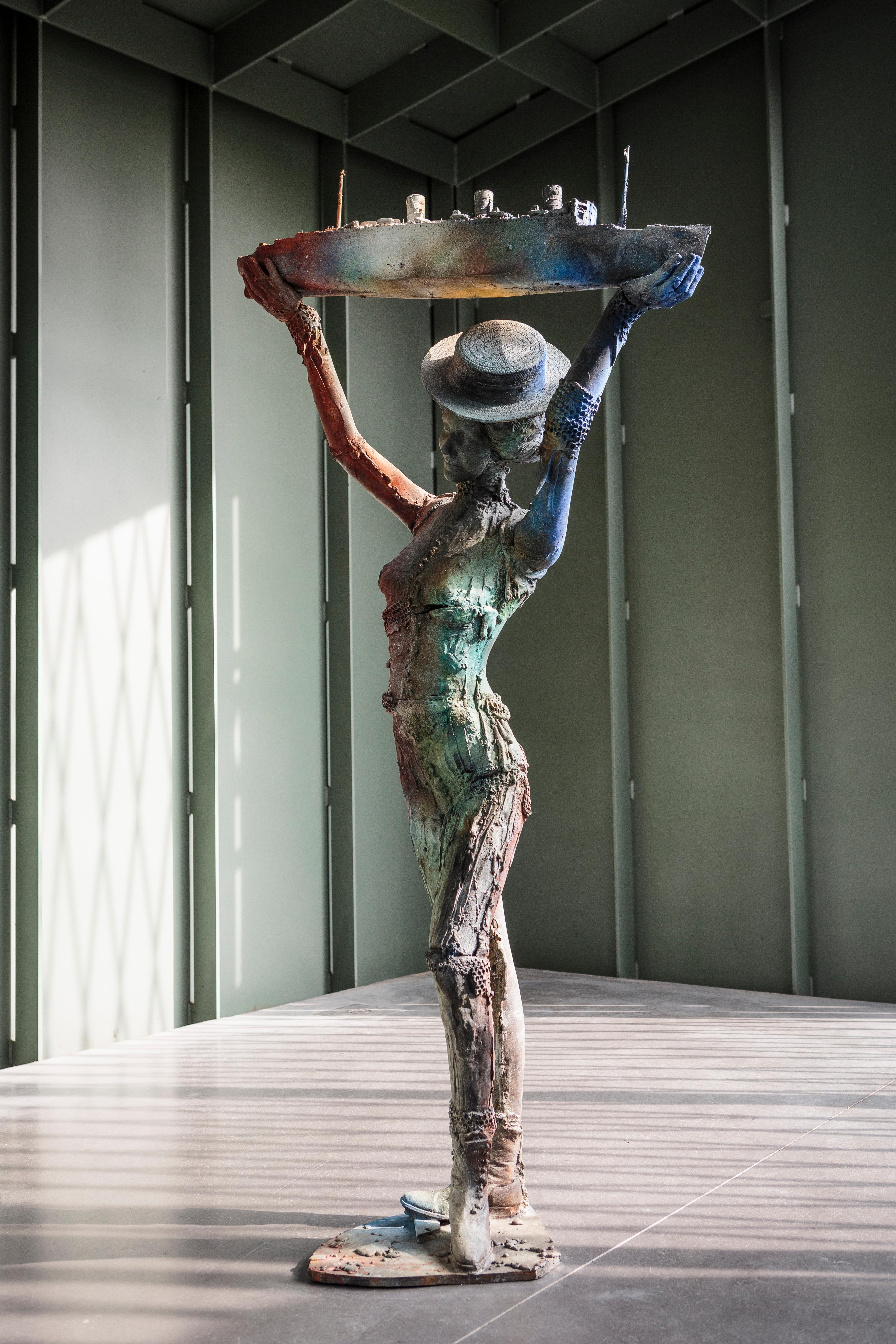 Folkert de Jong Figurative Sculpture - Queen Mary, Patinated Bronze Sculpture, Dutch Contemporary Art