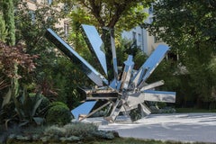 RockGrowth 400, Mirror Polished Stainless Steel, Outdoor sculpture