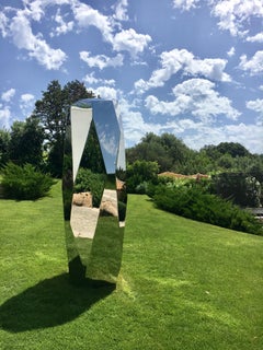 RockStone 198, Mirror Polished Stainless Steel, Outdoor sculpture
