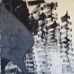 monochromatic, abstract, textured, painting
