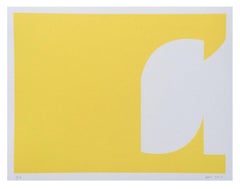 Yellow, abstract, screen print, paper