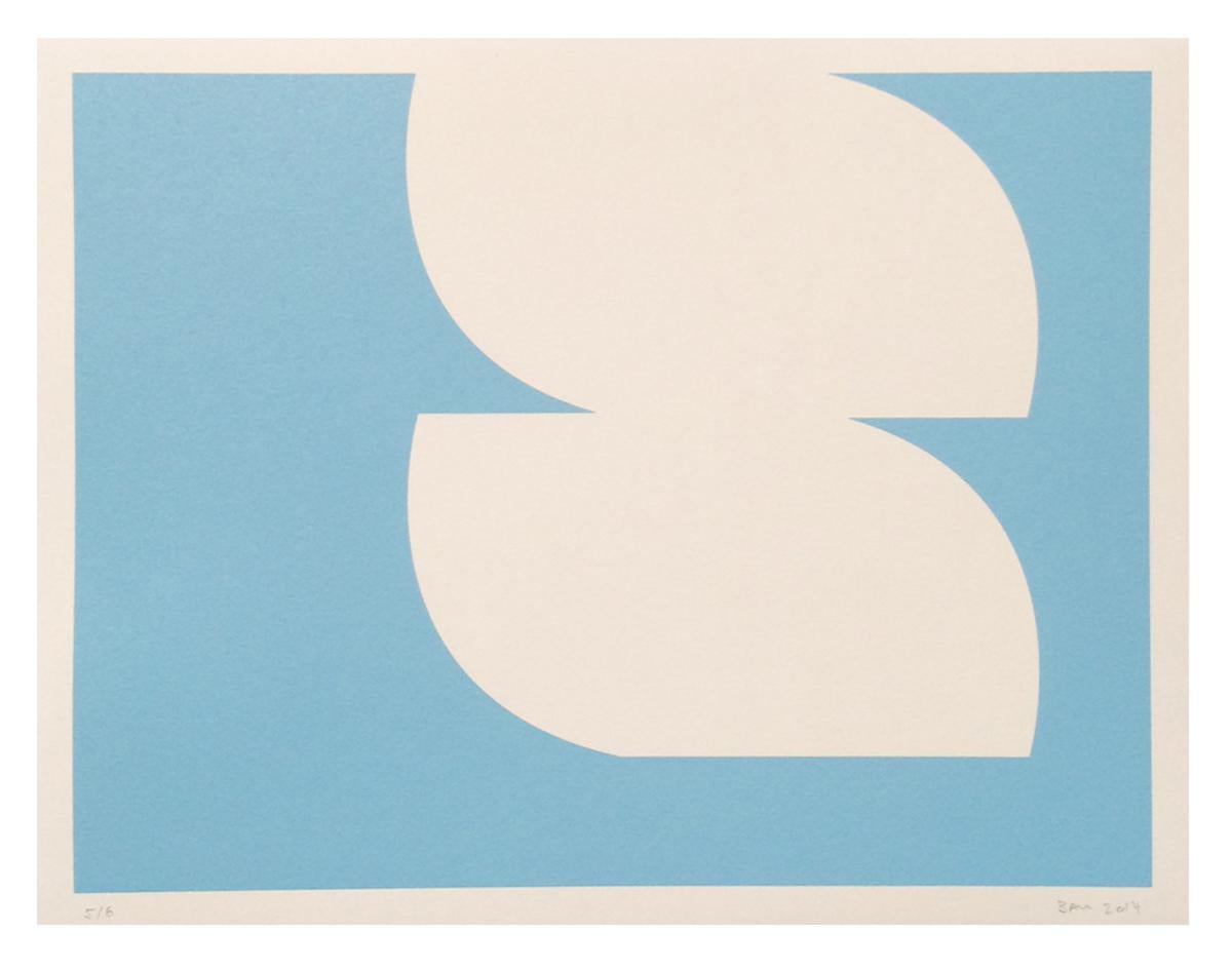 Felix Baudenbacher  Abstract Print - Blue abstract, screen print, paper