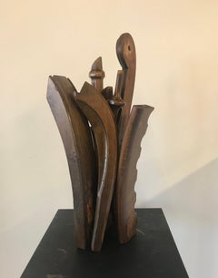 Wooden, Brown, Abstract, Sculpture, Found Objects