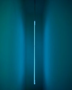 Used Sculpture, Light Tension, Long, Neon, Simple, Blue, Light