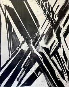 Line, Organic, Black, Sumi Ink, White, Paper, Large, Drawing, X