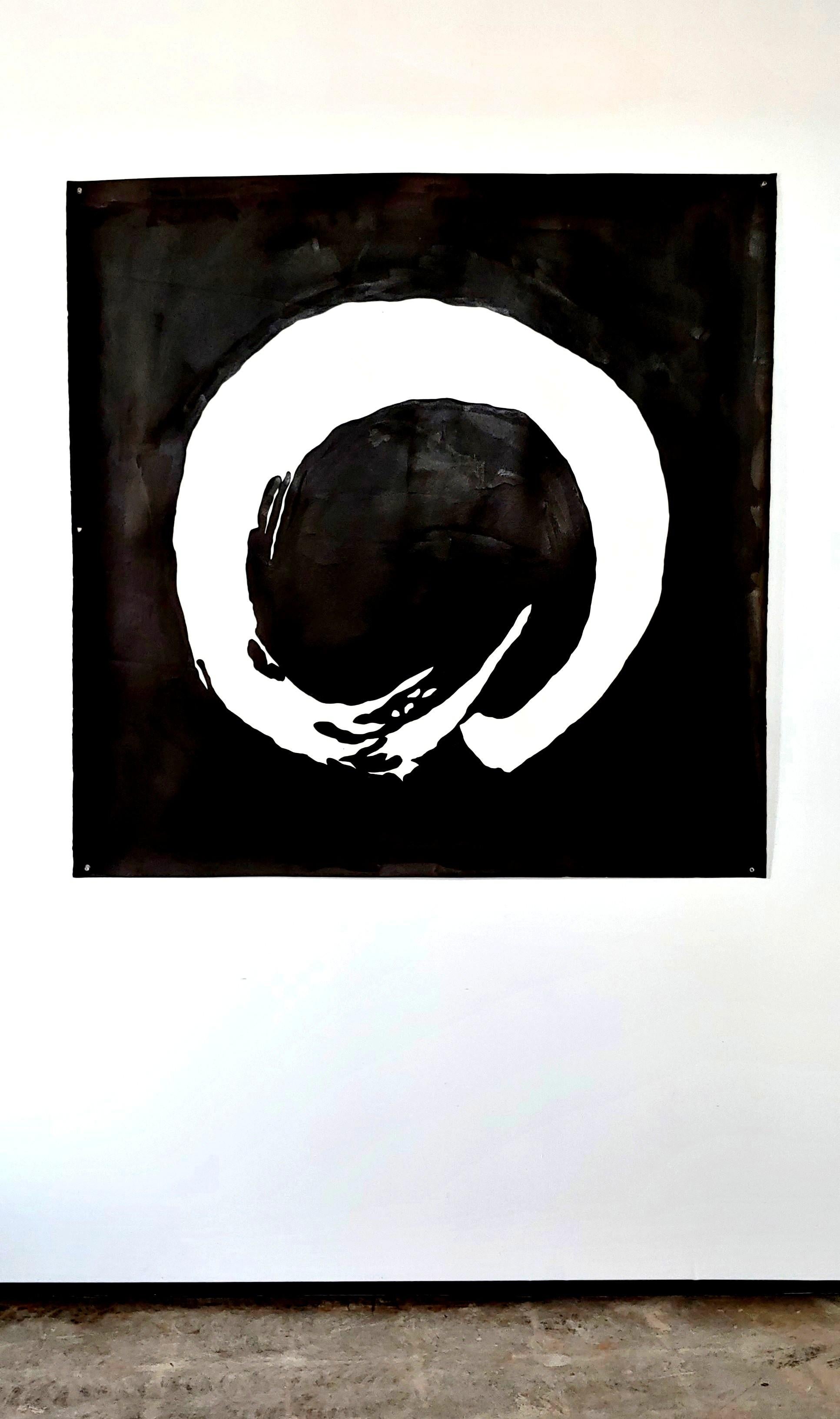 Monochromatic, circular, ink on paper drawing - Art by Ronald Rupert Santos