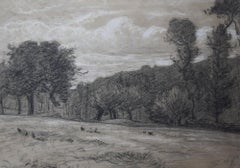 Charles-Emile Jacque (1813-1894) La Prairie (La prairie), dessin signé