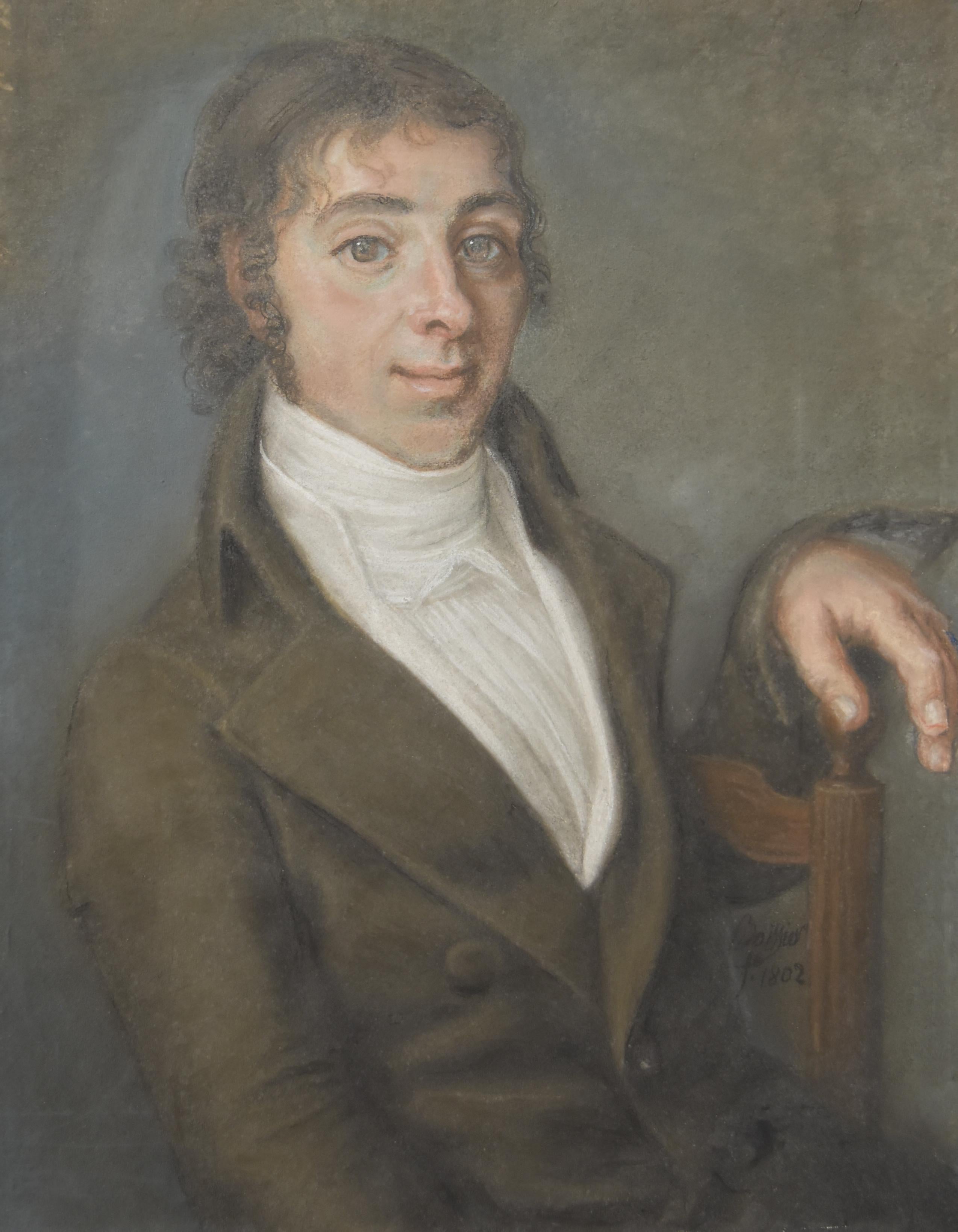 Boissier, Portrait of a Young Man, 1802, Pastel signed and dated